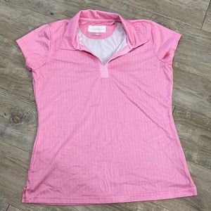 Pink V-Neck Polo - Tournament Collection